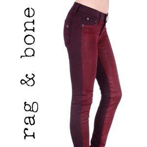 Rag & Bone Color Block Lamb Leather Skinny Jeans